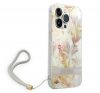 Guess Flower Strap Apple iPhone 14 Pro Max hátlap tok, lila