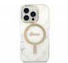 Guess Marble MagSafe Apple iPhone 14 Pro hátlap tok, fehér + MagSafe töltő