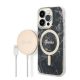 Guess Marble MagSafe Apple iPhone 14 Pro hátlap tok, fekete + MagSafe töltő