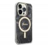 Guess Marble MagSafe Apple iPhone 14 Pro hátlap tok, fekete + MagSafe töltő