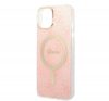 Guess 4G Print MagSafe Apple iPhone 14 Plus hátlap tok, pink + MagSafe töltő