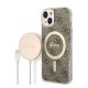 Guess 4G Print MagSafe Apple iPhone 14 Plus hátlap tok, barna + MagSafe töltő