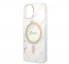 Guess Marble MagSafe Apple iPhone 14 Plus hátlap tok, fehér + MagSafe töltő