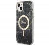 Guess Marble MagSafe Apple iPhone 14 hátlap tok, fekete + MagSafe töltő