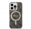 Guess 4G Print MagSafe Apple iPhone 14 Pro Max hátlap tok, fekete+ MagSafe töltő