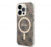 Guess 4G Print MagSafe Apple iPhone 14 Pro Max hátlap tok, barna + MagSafe töltő