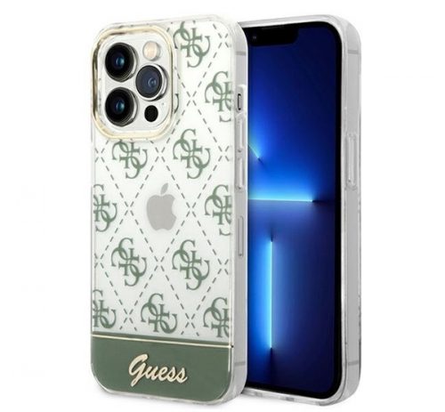 Guess 4G Pattern Script Apple iPhone 14 Pro hátlap tok khaki