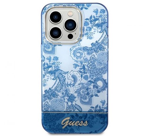 Guess Porcelain Collection Apple iPhone 14 Pro hátlap tok , kék