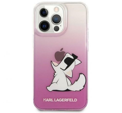 Karl Lagerfeld Choupette Fun Apple iPhone 14 Pro hátlap tok, rózsaszín