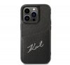 Karl Lagerfeld Signature Logo Cardslot Apple iPhone 14 Pro hátlap tok, fekete