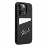 Karl Lagerfeld Signature Logo Cardslot Apple iPhone 14 Pro hátlap tok, fekete