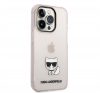 Karl Lagerfeld Transparent Choupette Body Apple iPhone 14 Pro hátlap tok, rózsaszín