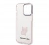 Karl Lagerfeld Transparent Choupette Body Apple iPhone 14 Pro hátlap tok, rózsaszín