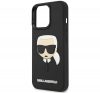 Karl Lagerfeld 3D Rubber Karl's Head Apple iPhone 14 Pro hátlap tok, fekete