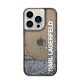 Karl Lagerfeld Liquid Glitter Elong Apple iPhone 14 Pro hátlap tok, fekete