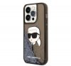 Karl Lagerfeld Glitter Karl Head Apple iPhone 14 Pro hátlap tok, fekete