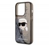 Karl Lagerfeld Glitter Karl Head Apple iPhone 14 Pro hátlap tok, fekete