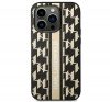 Karl Lagerfeld Monogram Stripe Apple iPhone 14 Pro hátlap tok, barna