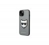 Karl Lagerfeld Saffiano Choupette Head Patch Apple iPhone 14 Pro hátlap tok, ezüst