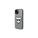 Karl Lagerfeld Saffiano Choupette Head Patch Apple iPhone 14 Pro hátlap tok, ezüst