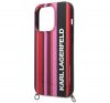 Karl Lagerfeld Color Stripes Strap Apple iPhone 14 Pro hátlap tok, rózsaszín