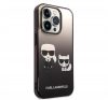 Karl Lagerfeld Gradient Ikonik Karl & Choupette Apple iPhone 14 Pro hátlap tok, fekete