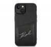 Karl Lagerfeld Signature Logo Cardslot Apple iPhone 14 Plus hátlap tok, fekete