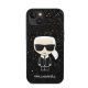 Karl Lagerfeld Glitter Flakes Ikonik Apple iPhone 14 Plus hátlap tok, fekete