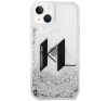 Karl Lagerfeld Liquid Glitter Big KL Apple iPhone 14 Plus hátlap tok, ezüst