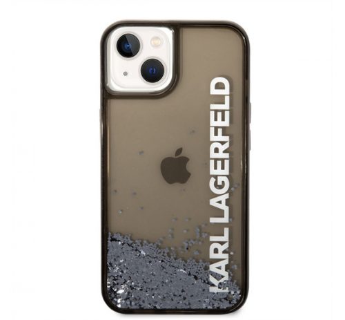 Karl Lagerfeld Liquid Glitter Elong Apple iPhone 14 Plus hátlap tok, fekete