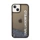 Karl Lagerfeld Liquid Glitter Elong Apple iPhone 14 Plus hátlap tok, fekete