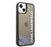 Karl Lagerfeld Liquid Glitter Elong Apple iPhone 14 Plus hátlap tok, fekete