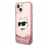 Karl Lagerfeld Glitter Choupette Head Apple iPhone 14 Plus hátlap tok, rózsaszín