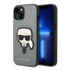 Karl Lagerfeld Saffiano Karl's Head Patch Apple iPhone 14 Plus hátlap tok, ezüst