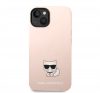 Karl Lagerfeld Silicone Choupette Body Apple iPhone 14 Plus hátlap tok, halvány rózsaszín