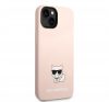 Karl Lagerfeld Silicone Choupette Body Apple iPhone 14 Plus hátlap tok, halvány rózsaszín