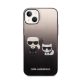 Karl Lagerfeld Gradient Ikonik Karl & Choupette Apple iPhone 14 Plus hátlap tok, fekete