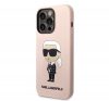 Karl Lagerfeld Silicone Ikonik Apple iPhone 14 Pro Magsafe hátlap tok, rózsaszín