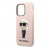 Karl Lagerfeld Silicone Ikonik Apple iPhone 14 Pro Magsafe hátlap tok, rózsaszín