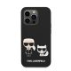 Karl Lagerfeld Liquid Silicone Karl & Choupette Apple iPhone 14 Pro Magsafe hátlap tok, fekete