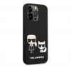 Karl Lagerfeld Liquid Silicone Karl & Choupette Apple iPhone 14 Pro Magsafe hátlap tok, fekete