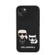 Karl Lagerfeld Liquid Silicone Karl & Choupette Apple iPhone 14 Plus Magsafe hátlap tok, fekete