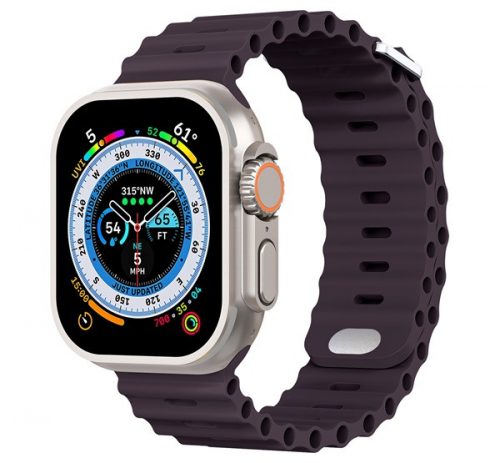 Phoner River Apple Watch 49/45/44/42 mm szilikon szíj, bodza