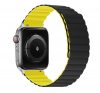 Phoner Rever Apple Watch forgatható mágneses szilikon szíj, 41/40/38mm, S/M, fekete/sárga