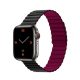 Phoner Rever Apple Watch forgatható mágneses szilikon szíj, 41/40/38mm, S/M, fekete/piros