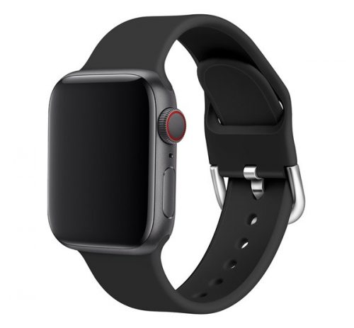 Phoner Clasp Apple Watch csatos szilikon szíj, 38/40/41mm, fekete