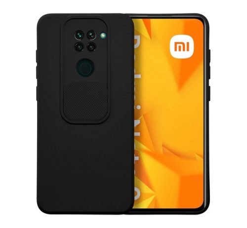 Slide Xiaomi Redmi Note 9, kameravédős szilikon tok, fekete