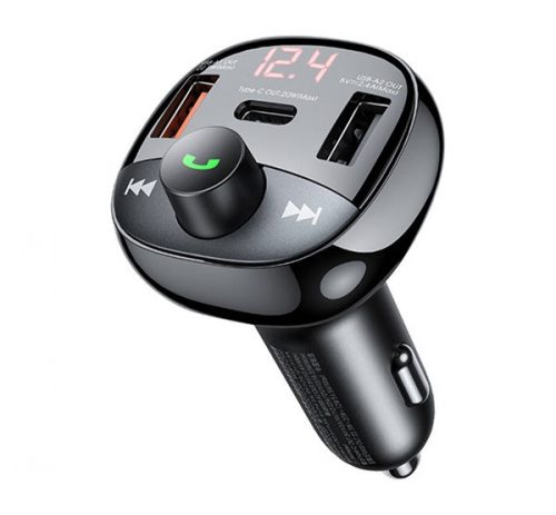 Remax RCC331 autós szivargyújtó töltő 2xUSB + Type-C, 55W, fekete