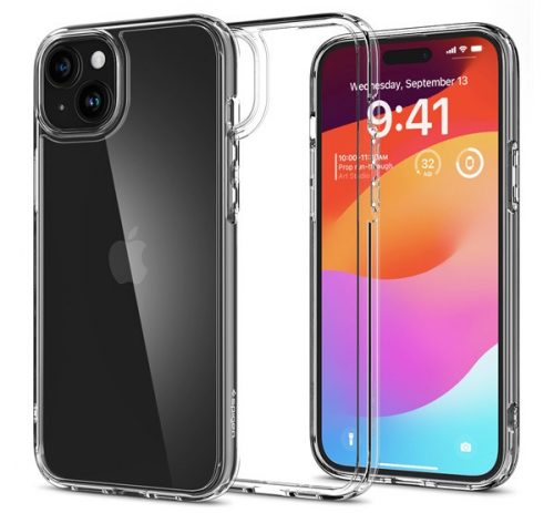 Spigen Ultra Hybrid Apple iPhone 15 Plus tok, Crystal Clear, átlátszó