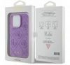 Guess Leather 4G Stamped Apple iPhone 15 Pro hátlap tok, lila